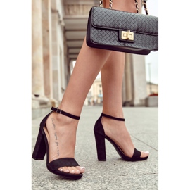 Klasične antilop sandale na visoku petu, crne crno 4