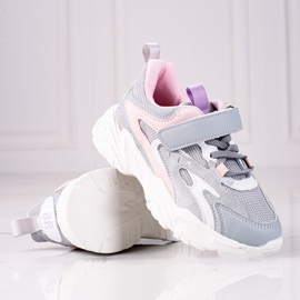 Shelovet dječje tenisice na debelom đonu, svijetlo sive ružičasta siva 1