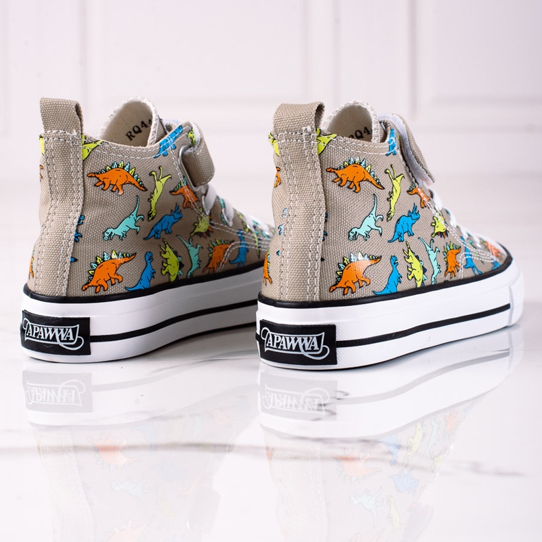 Visoke tenisice za dječake Shelovet sivi dinosauri siva 1