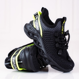 Dječja sportska obuća Vico, dvobojni materijal crna siva 2