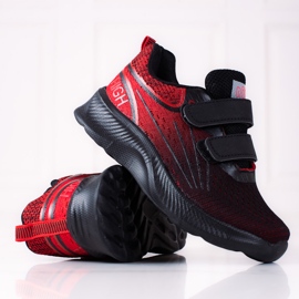 Shelovet tenisice za dječake s dvostrukim čičkom crne i crvene boje crna crvena 2