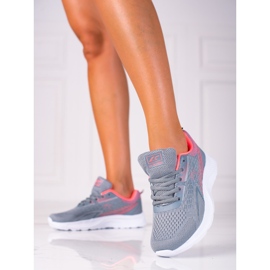 SHELOVET svijetlo sive sportske cipele na vezanje s bijelim potplatom siva 1