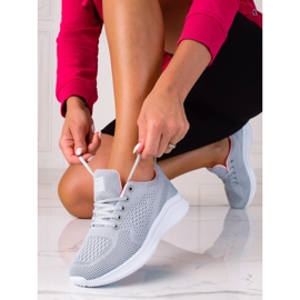 Ženske svijetlo sive sportske cipele SHELOVET s vezicama siva 1