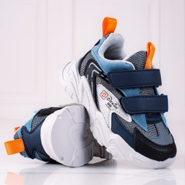 Tenisice za dječake Shelovet na debelom sivom potplatu plava siva 1