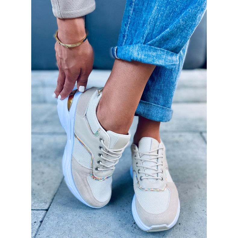 Sportske cipele na skrivenu Toni Beige klin potpeticu bež 1