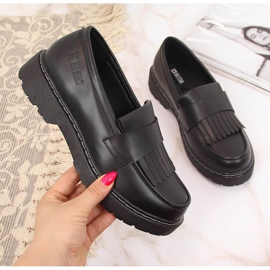 Ženske crne cipele na platformu s resama Big Star II274100 crno 2