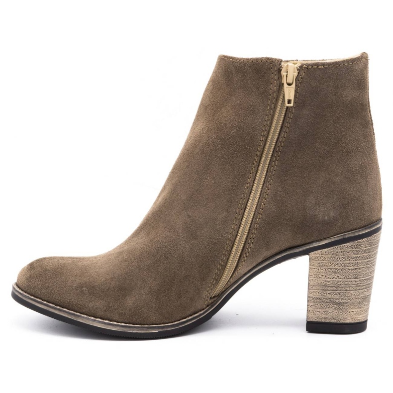 Olivier Ženske kožne čizme izolirane od zemaljskih visokih potpetica smeđa 4