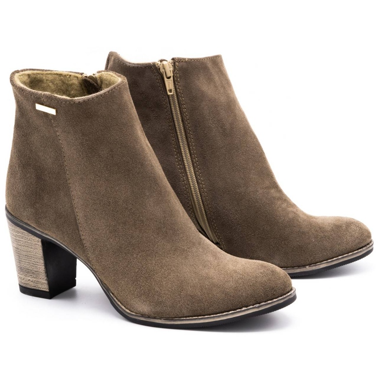 Olivier Ženske kožne čizme izolirane od zemaljskih visokih potpetica smeđa 5