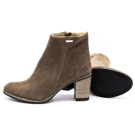 Olivier Ženske kožne čizme izolirane od zemaljskih visokih potpetica smeđa 6