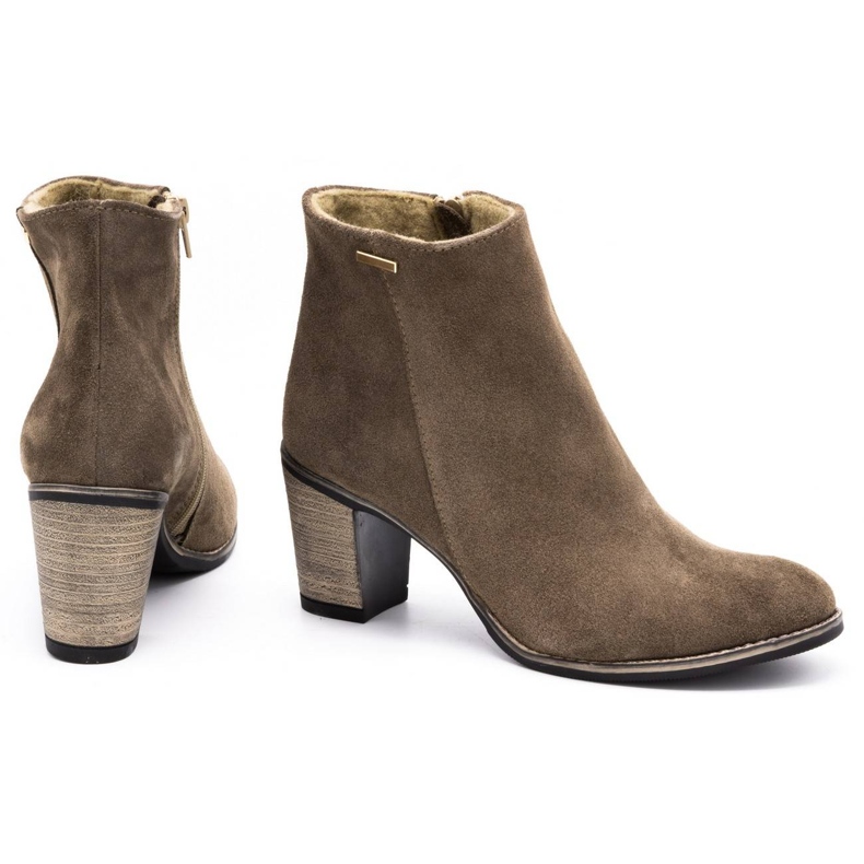 Olivier Ženske kožne čizme izolirane od zemaljskih visokih potpetica smeđa 7