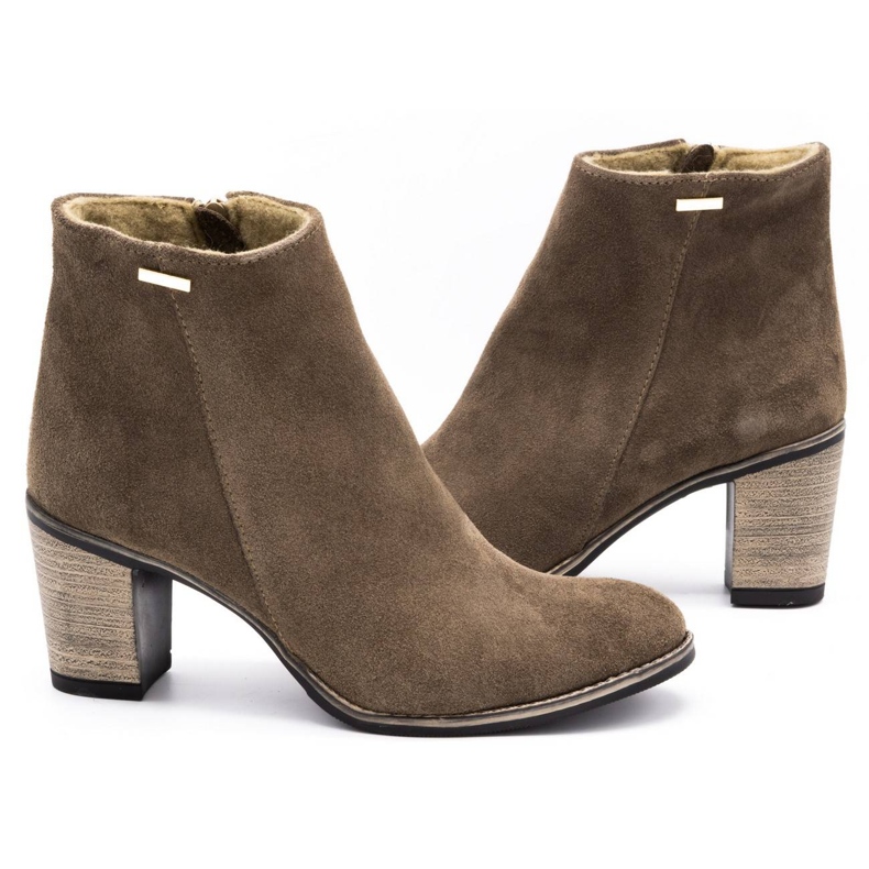 Olivier Ženske kožne čizme izolirane od zemaljskih visokih potpetica smeđa 8