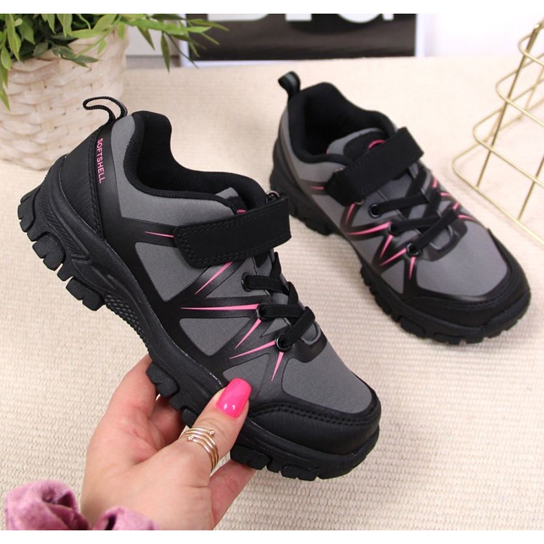 Trekking cipele s čičkom American Club Jr AM902A sive siva 1