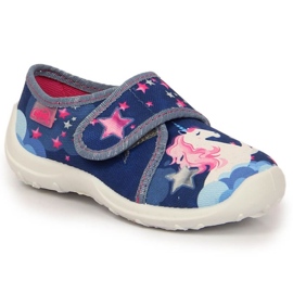 Papuče na čičak s jednorogom Befado Jr BEF35A tamnoplave tamnoplava 2