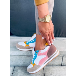 Ženske sportske cipele Pokki Khaki bijela kaki ružičasta žuta boja 1