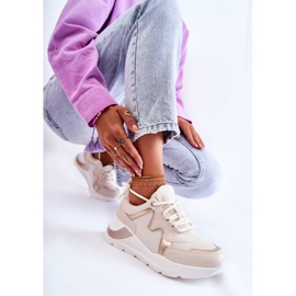 PG1 Modne ženske tenisice svijetlo bež boje Allie zlatni 2