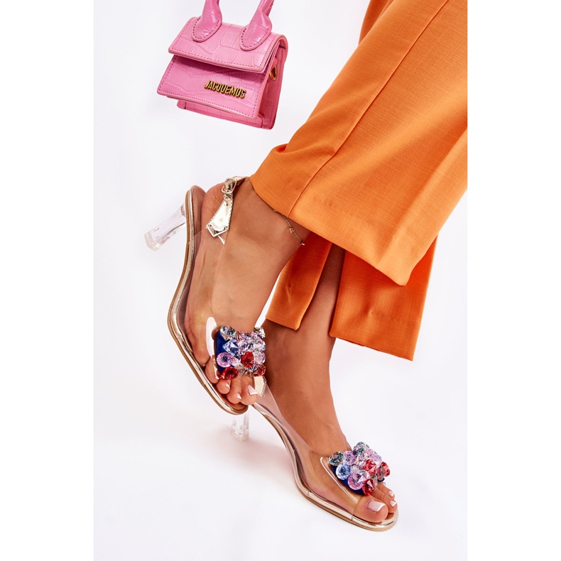 S.Barski Elegantne sandale sa zlatnim Lanette kristalima višebojan 2