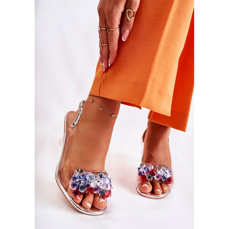 S.Barski Elegantne sandale sa srebrnim Lanette kristalima višebojan 1