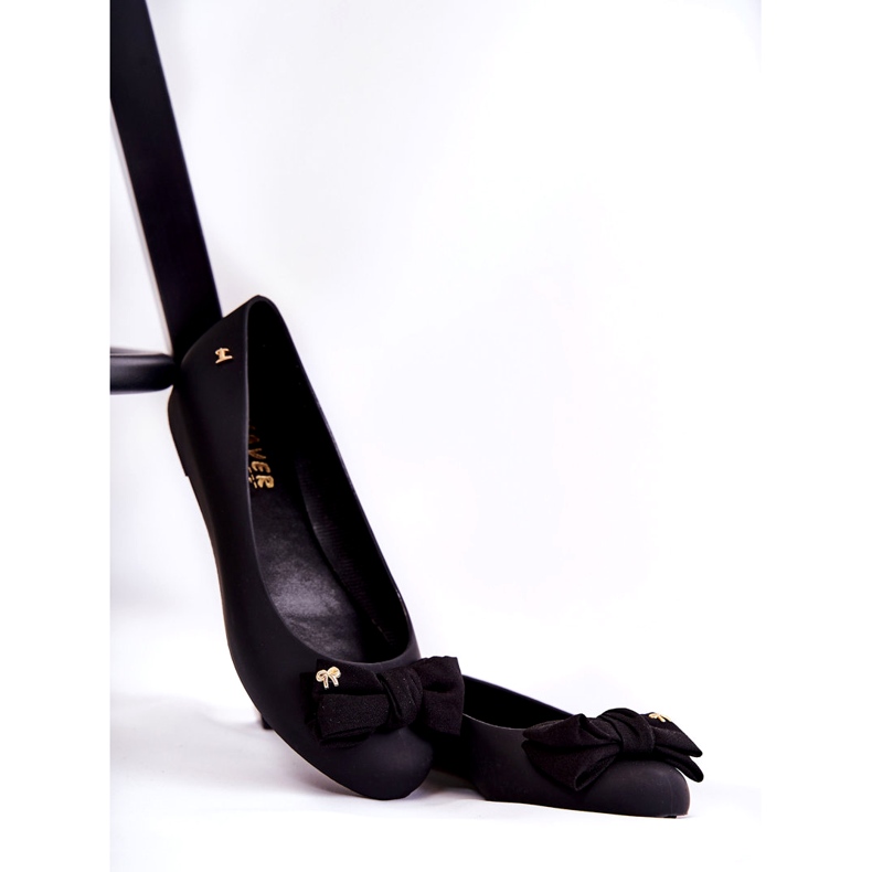 PH1 Ženske gumene balerinke s mašnom Black Fergie crno 5