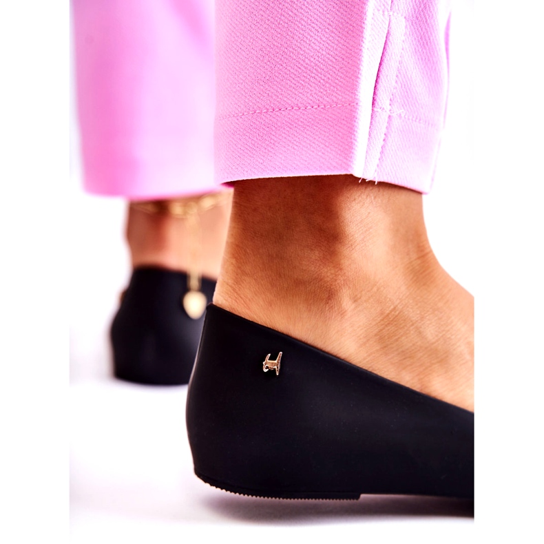 PH1 Ženske gumene balerinke s mašnom Black Fergie crno 2