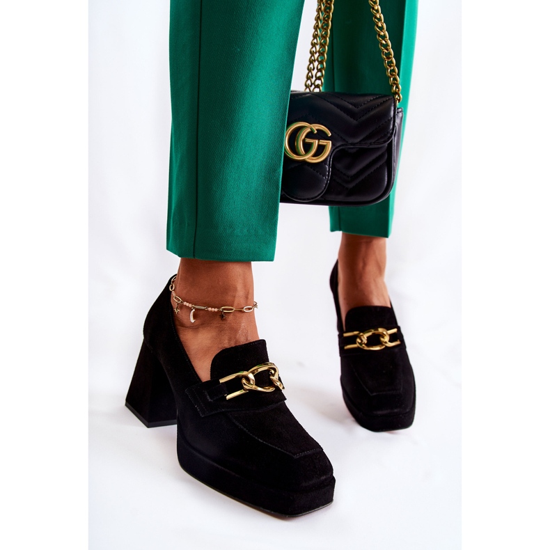 Antilop cipele s ukrasnim lancem Laura Messi 2444 crne crno 1