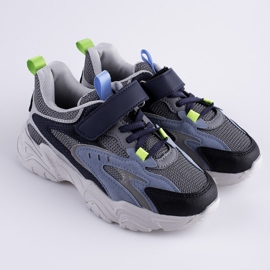 Tenisice za dječake Shelovet na debeloj plavoj platformi tamnoplava plava višebojan 1