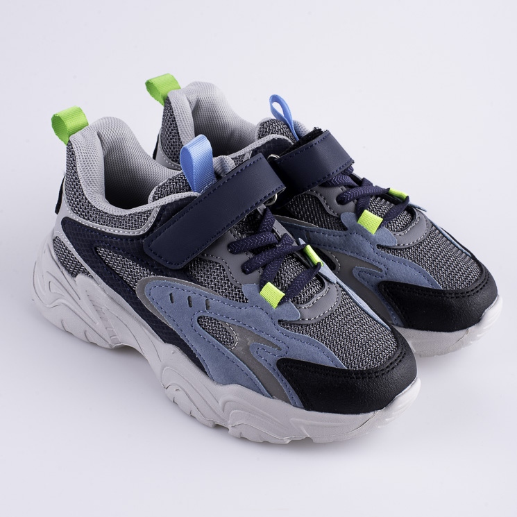 Tenisice za dječake Shelovet na debeloj plavoj platformi mornarsko plava plava raznobojna 1