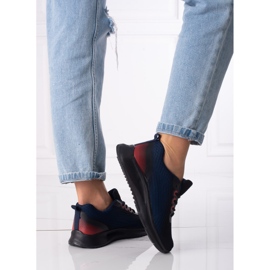 Ženske sportske tenisice Shelovet na vezanje mornarsko plave i crne crno mornarsko plava 1