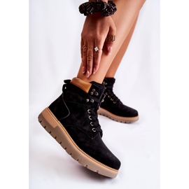 FB3 Kožne čizme na crnoj Ressa platformi crna 2