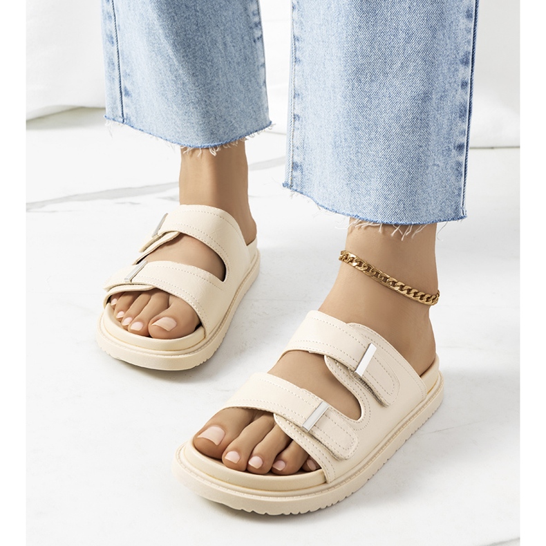 Bež papuče na platformi Boonah 1