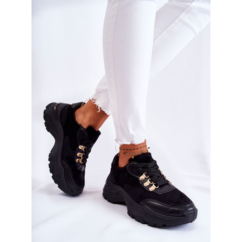 PG1 Ženske sportske cipele od antilopa, crne britanske tenisice crno 1