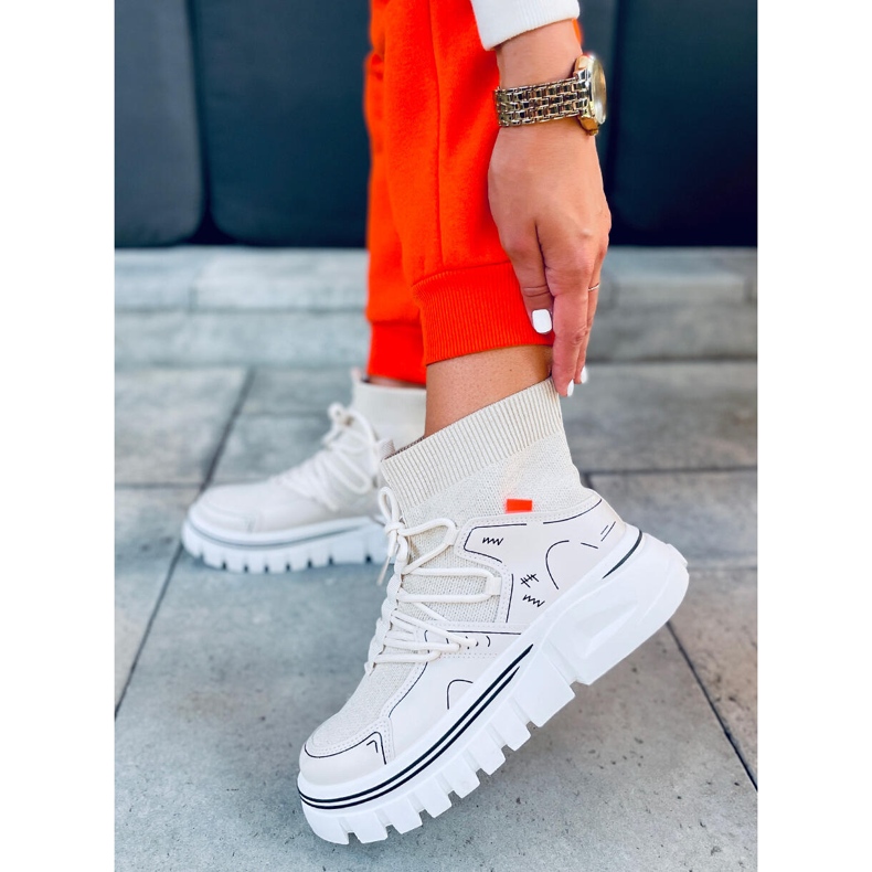 Malin Bež čarapa sportske cipele 1