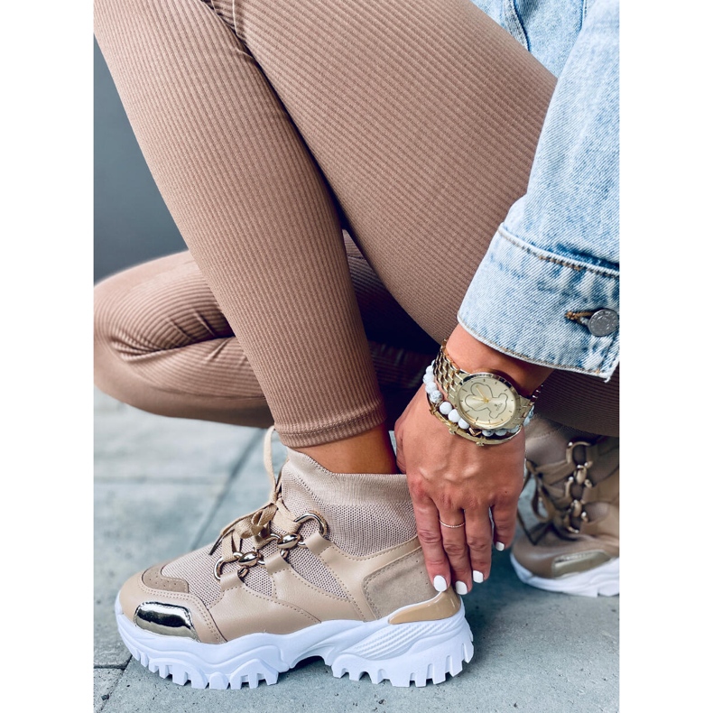 Petra Khaki tenisice visoke čarape bež 1