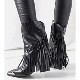 Wandove crne kaubojske čizme crno 1