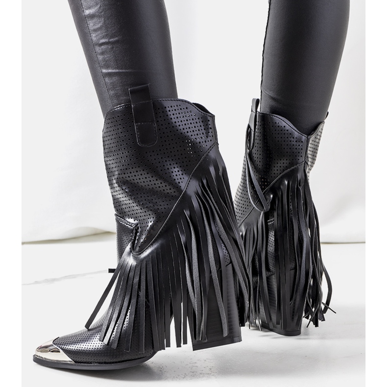 Wandove crne kaubojske čizme crna 1