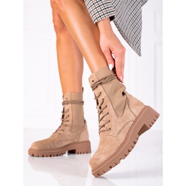 SHELOVET Radne na vezanje od antilopa bež boje smeđa 2