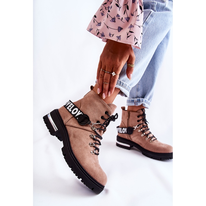 PS1 Tople čizme od brušene kože s remenom smeđe Aurelio bež 1