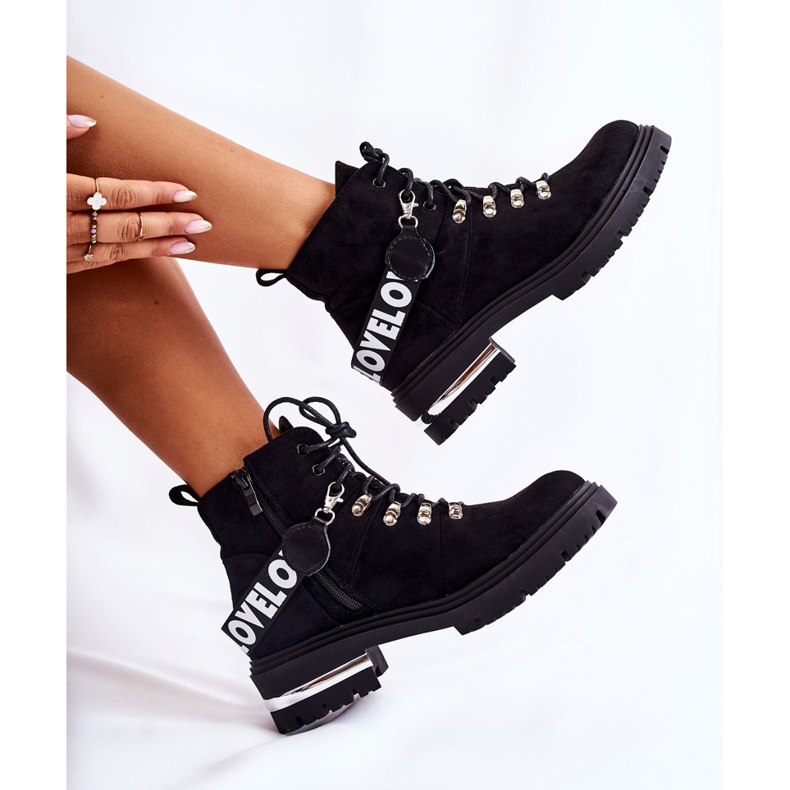 PS1 Tople čizme od brušene kože s remenom Crne Aurelio crno 1