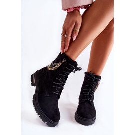 Crne Tople čizme od antilop kože Sorita s lancem crna 1