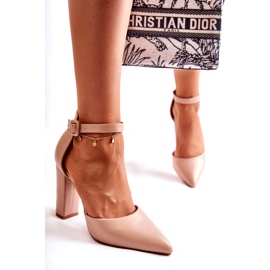 WS1 Bež Salira kožne cipele na visokom stupu 2