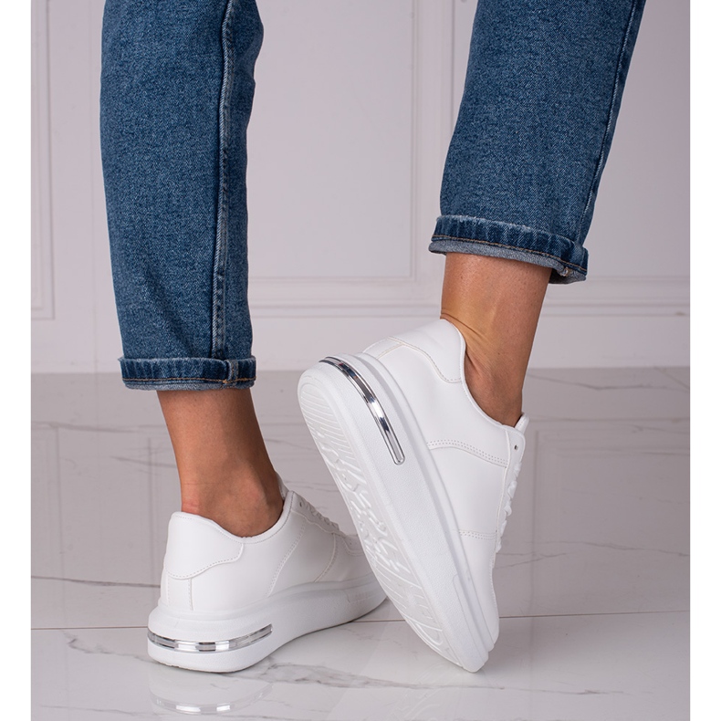 Bijele ženske tenisice Shelovet od ekološke kože bijela 1