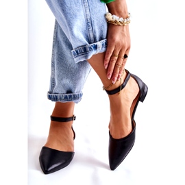 WD1 Ženske kožne balerinke sandale u Spitz crnoj boji Caprise crna 2