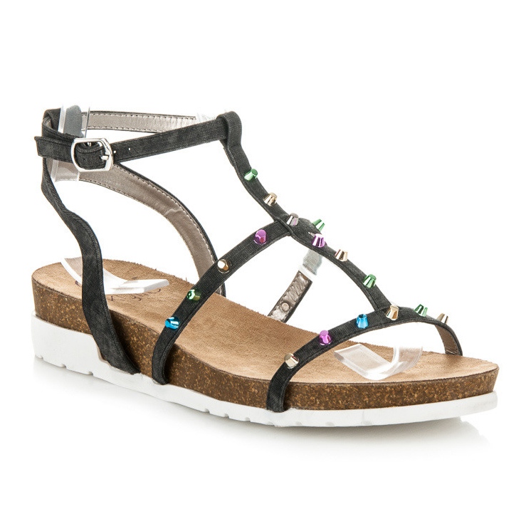 KYLIE sandale na klin crno 1