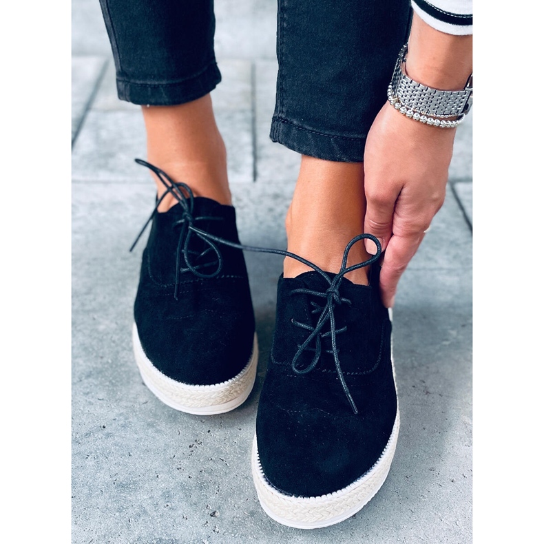 Ženske mokasine, espadrile Apia Black crna 2