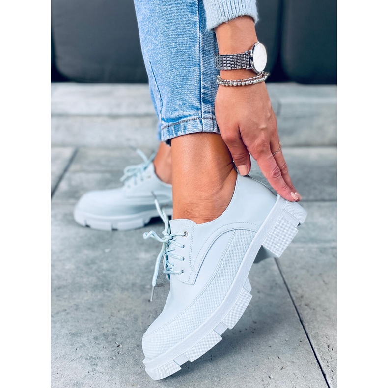 Mokasine s visokim potplatom Unna Blue plava 1