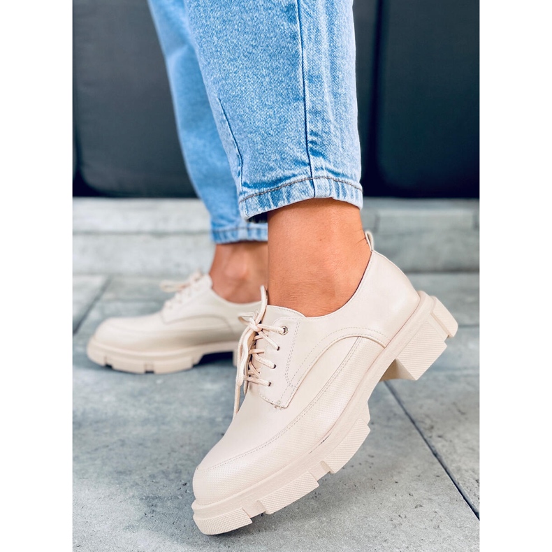 Loaferice na visokom Unna Beige potplatu bež 1
