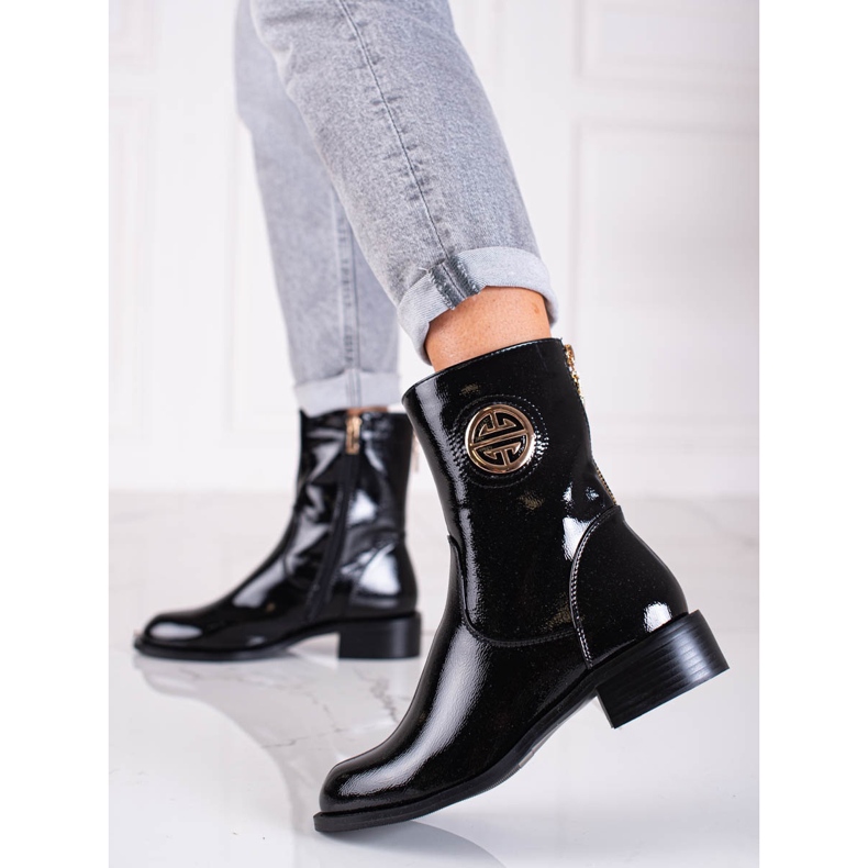 Lakirane visoke čizme Shelovet crne crno 1