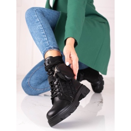 SHELOVET Black Shelvet ženske torbe s džepom na čičak crno 1