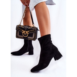 WD1 Ženske visoke čizme od brušene kože crne Gloriss crno 2