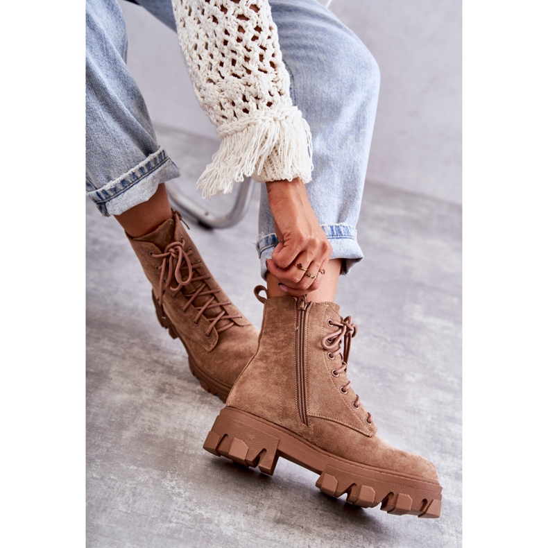 PG1 Tople čizme od brušene kože Workers Brown Darvin smeđa 1