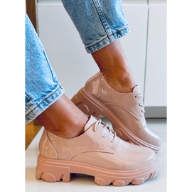 Pragma Nude mokasine s visokim potplatom bež ružičasta 1